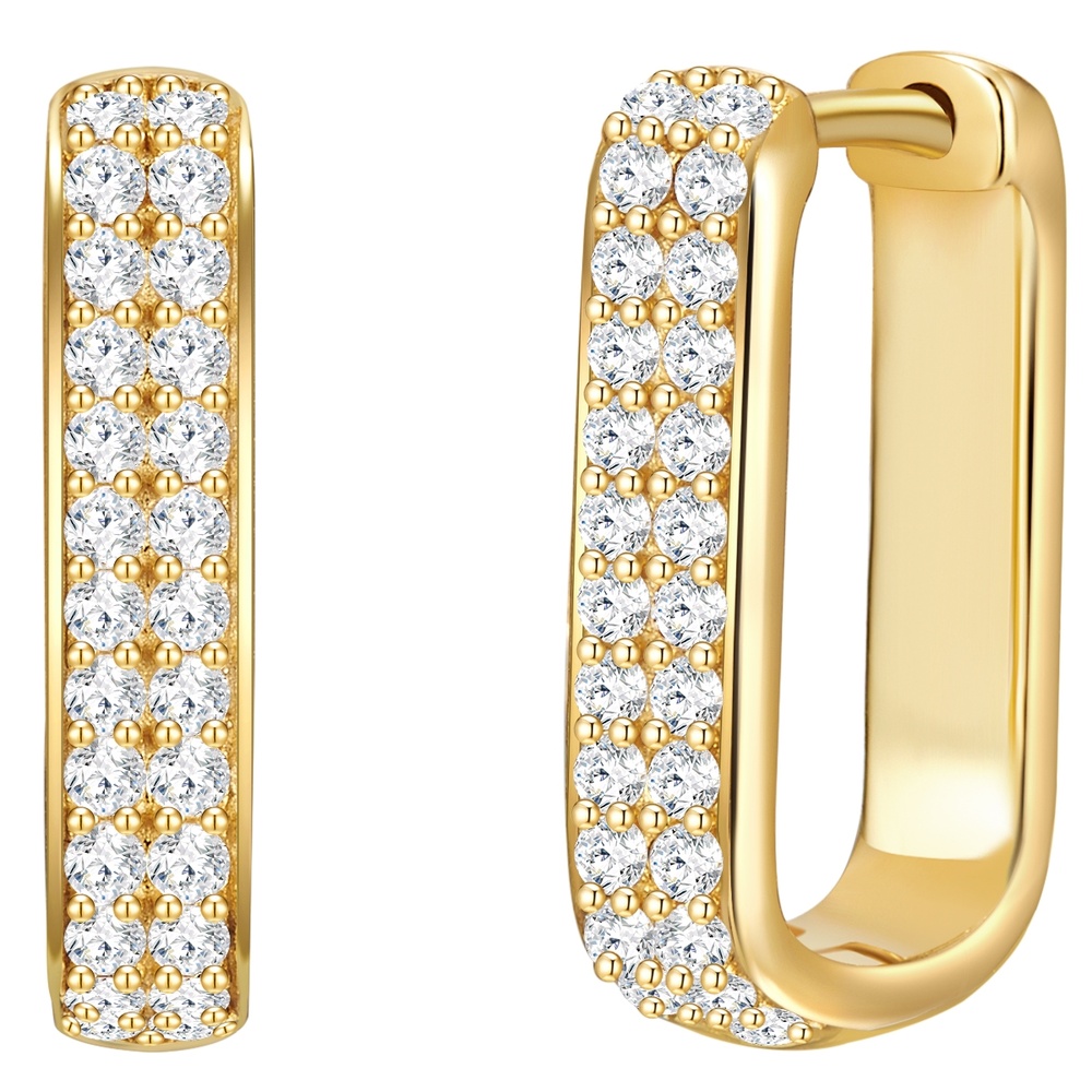 Glanzstücke München Créoles en argent Argent sterling Oxyde de zirconium (CZ) en Or jaune Boucles d'oreilles