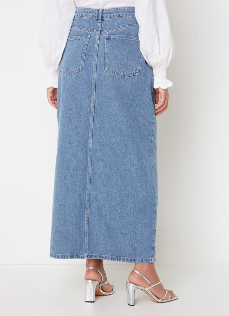 Gonna lunga in denim Frankie Neo Noir con spacco
