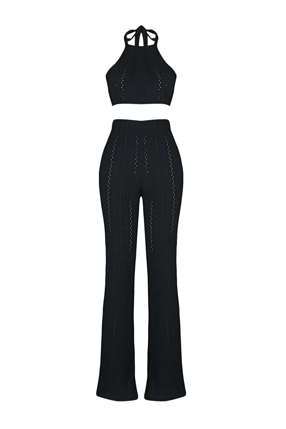Trendyol Collection  Schwarzes gewebtes Unter-Oberteil-Set TBESS23AU00038