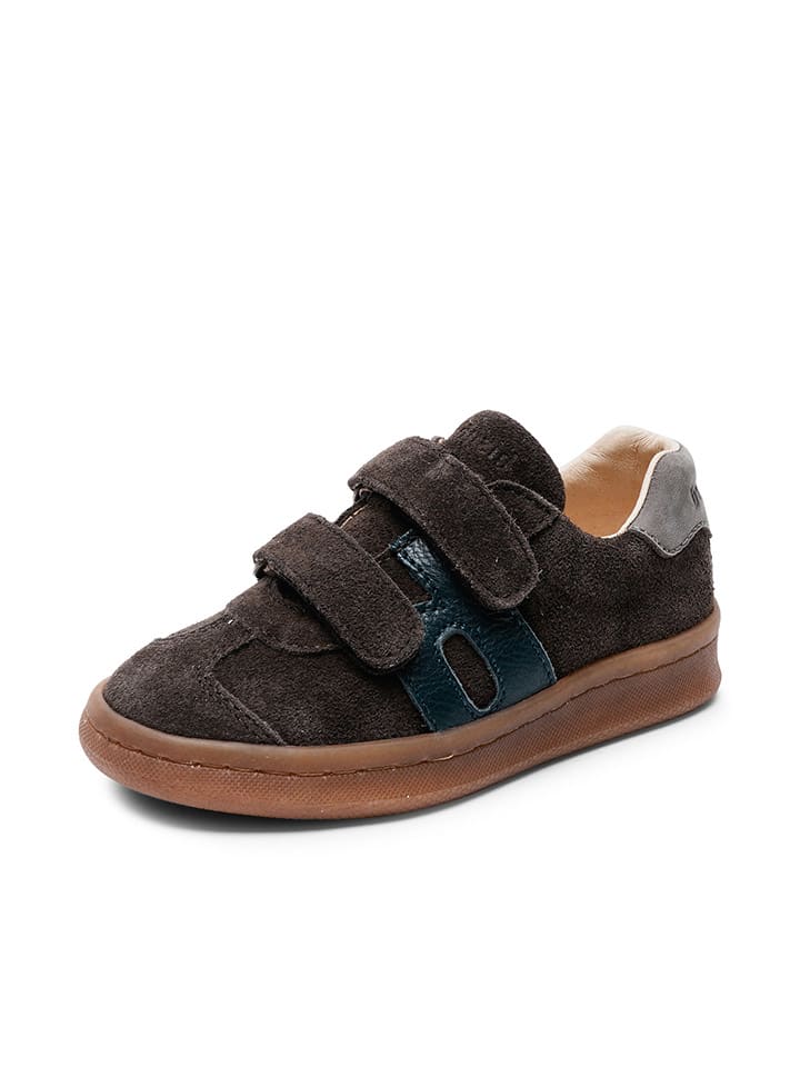 bisgaard Leder-Sneakers in Braun/ Grau/ Blau günstig kaufen
