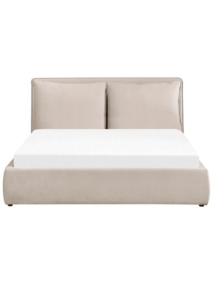 Beliani Doppelbett BAJONNA in Beige - (W) 183 x (H) 102 x (L) 235 cm günstig kaufen onesize