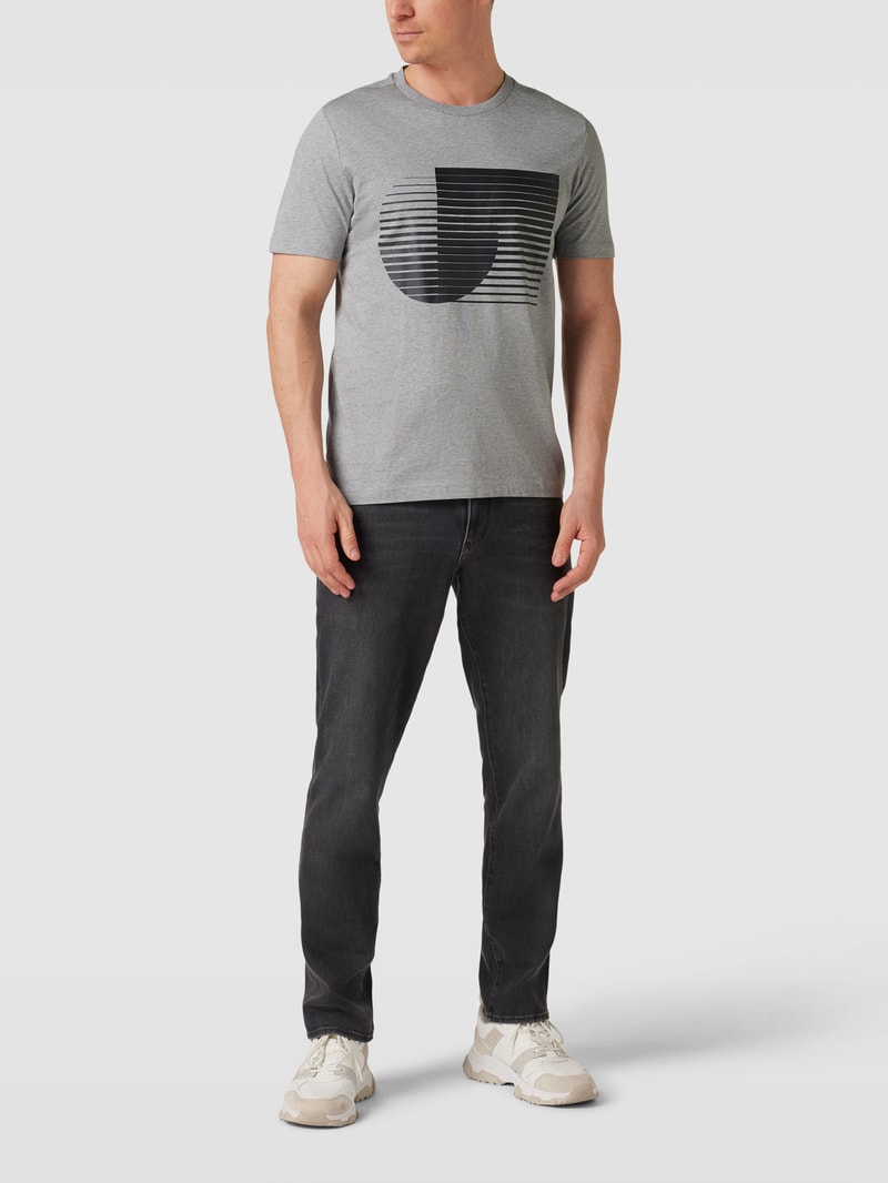 T-Shirt mit Logo-Print in hellgrau