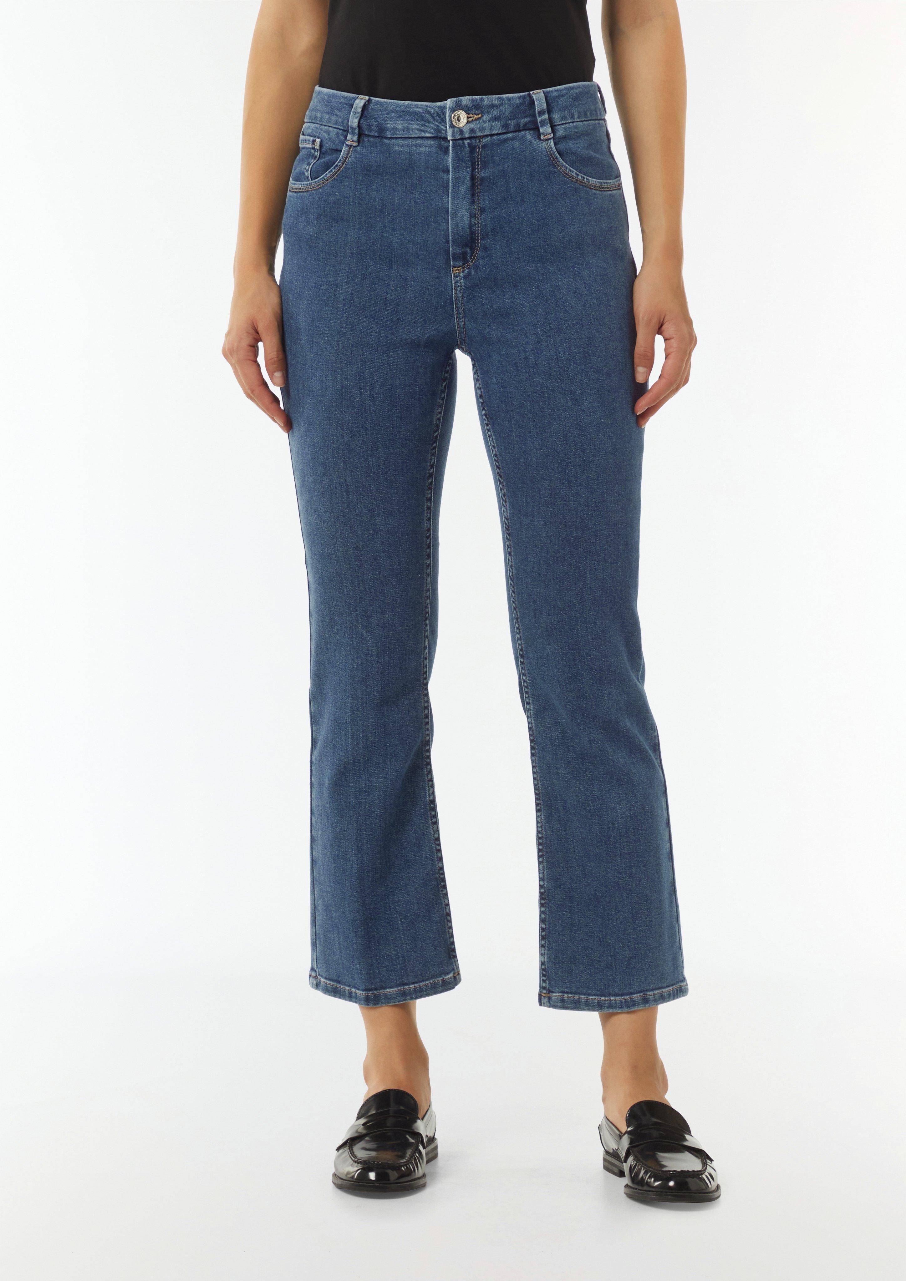 Ausgestellte Ankle-Jeans - blau