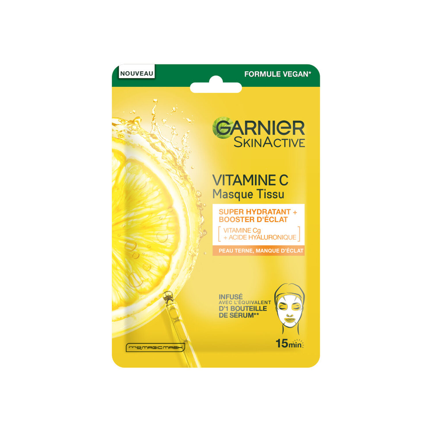 Garnier SkinActive Masque Tissu Vitamine C Booster d'éclat