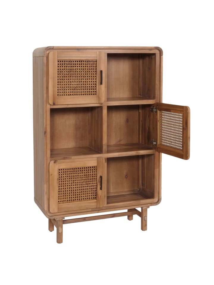 MCW Highboard M47 Staufächer, Rattan Akazie Massiv-Holz gebeizt günstig kaufen onesize