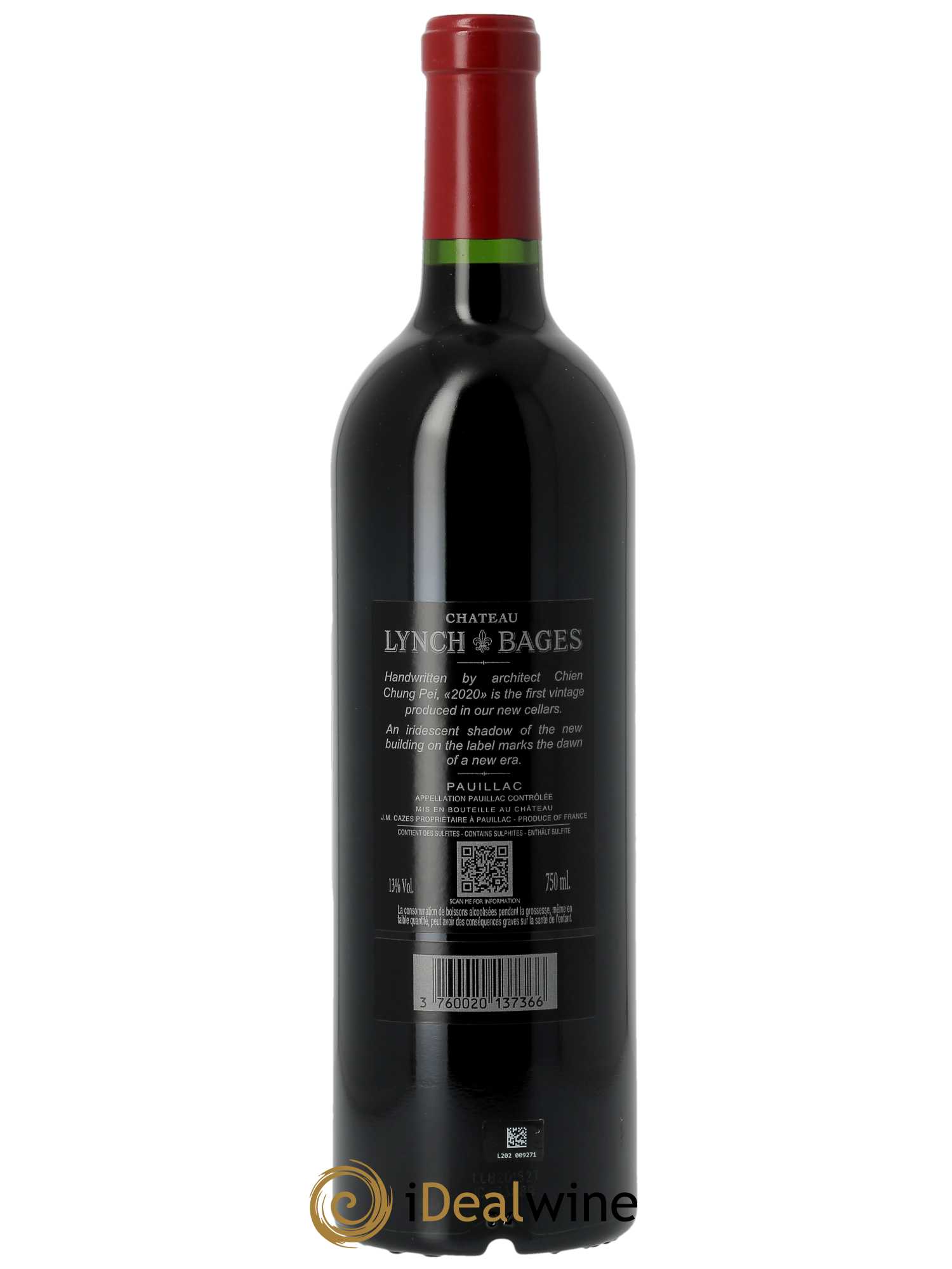 Château Lynch Bages 5ème Grand Cru Classé (CBO à partir de 6 BTS) 2020 - Lot de 1 Bouteille