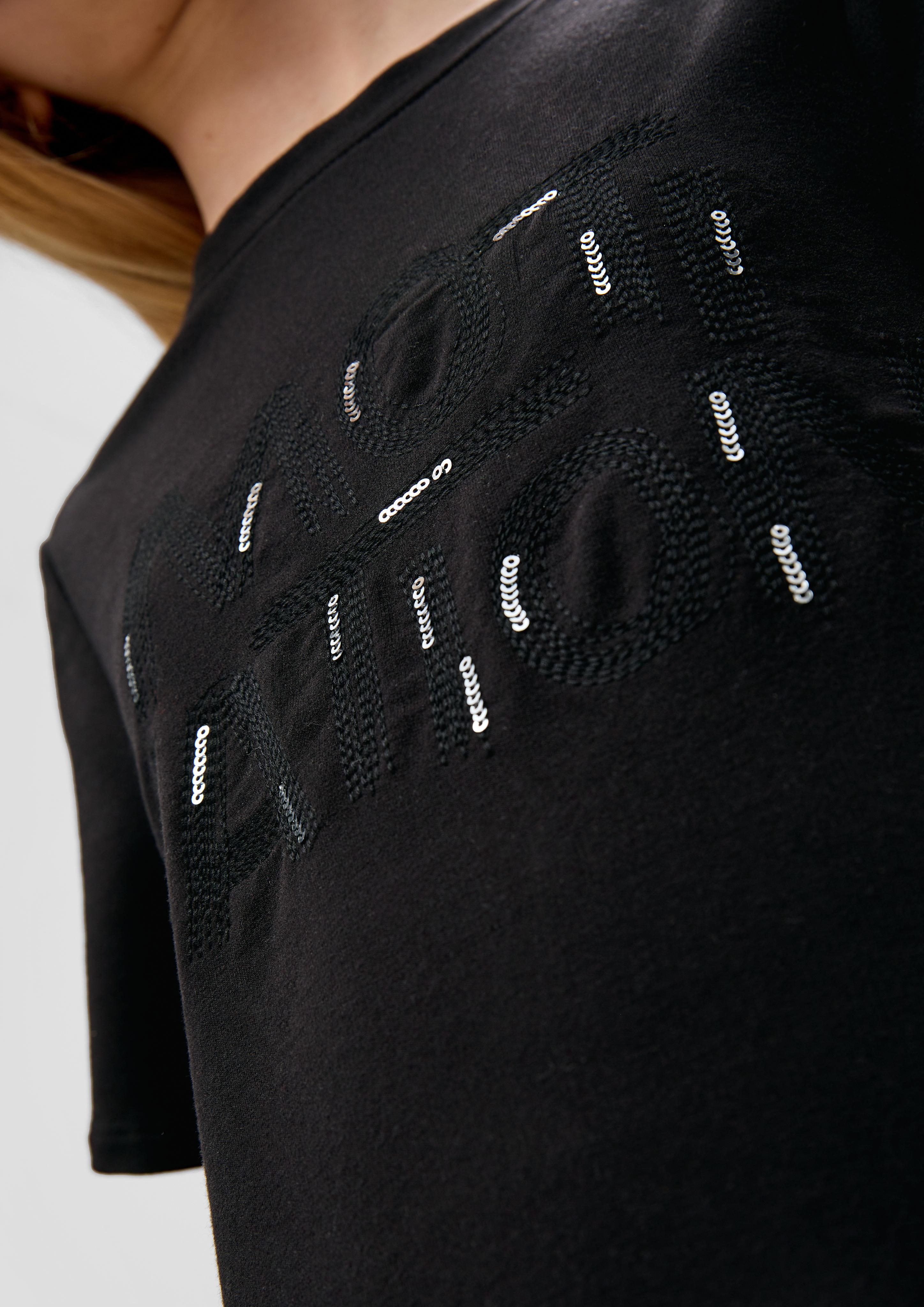 T-Shirt mit Pailletten-Details  2140209-9999