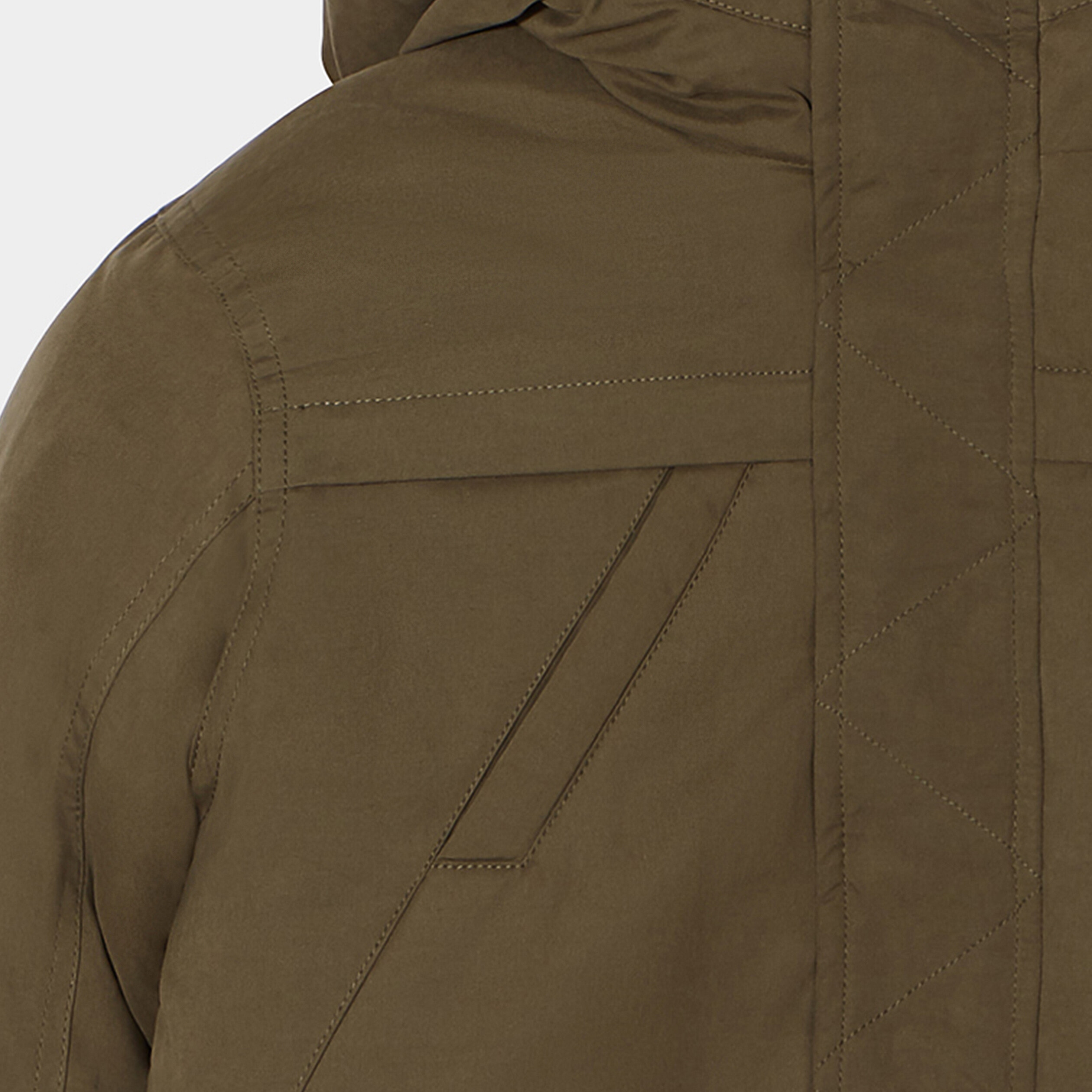 Parka mi-longue doublée à capuche vert kaki garçon | La Halle