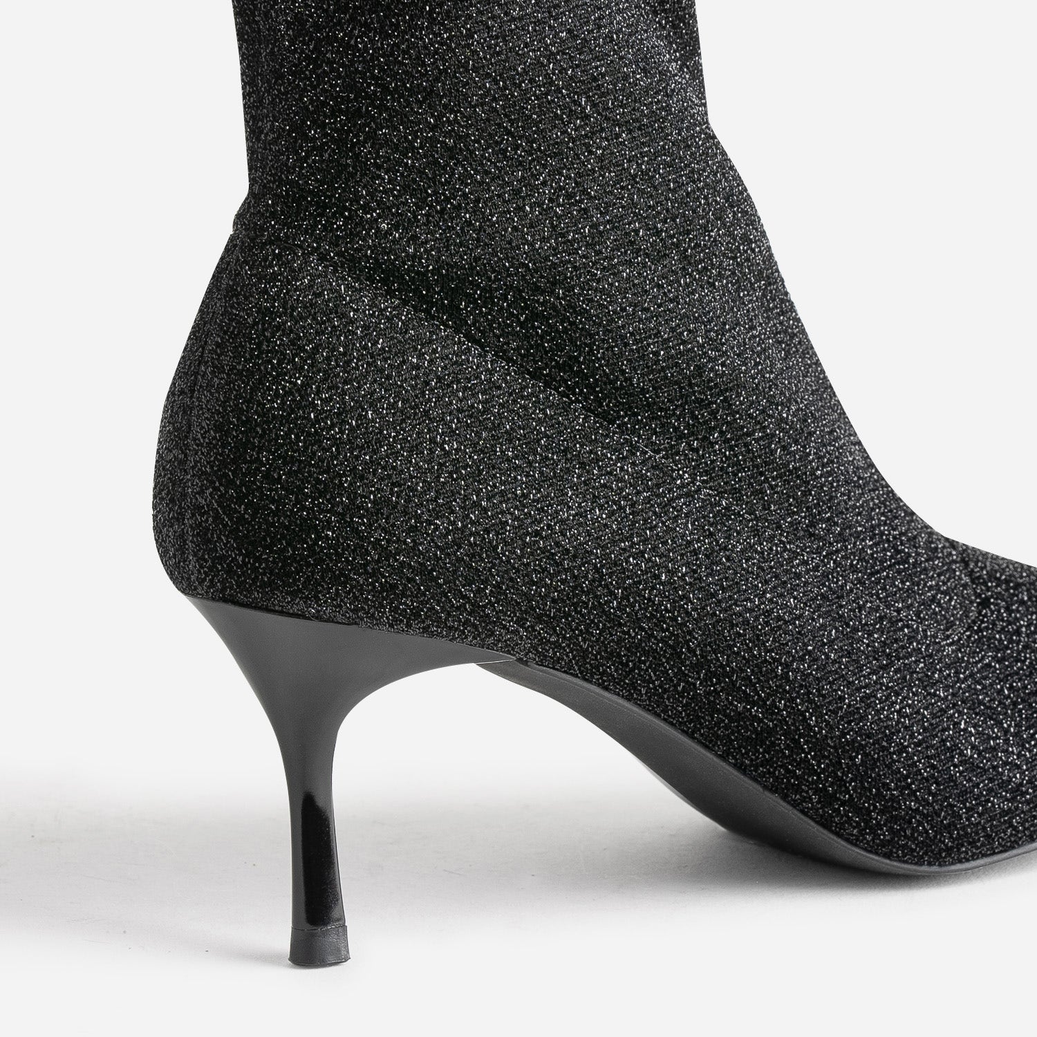 Boots TEXTO noir pailleté pointu à talon aiguille