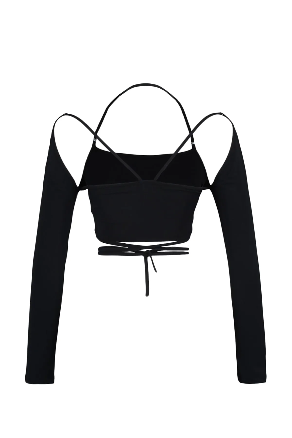 Trendyol Collection  Schwarze Bluse mit Paspeln und detaillierten Details TPRAW23BZ00028