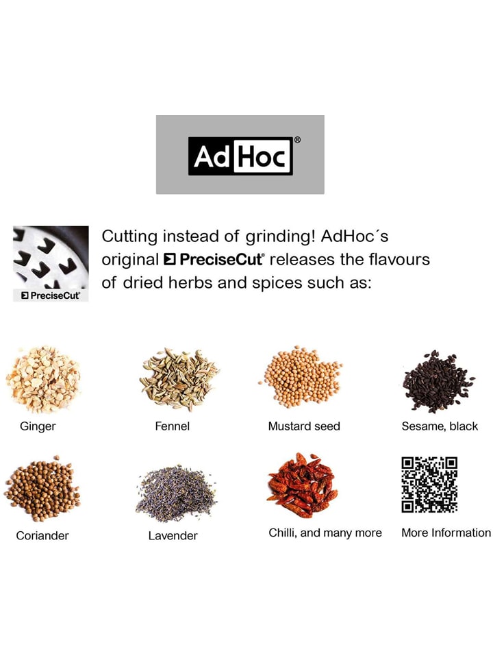 AdHoc Pfeffermühle ''Bud'' in Schwarz/ Silber - (H)15,5 x Ø 6,4 cm günstig kaufen onesize
