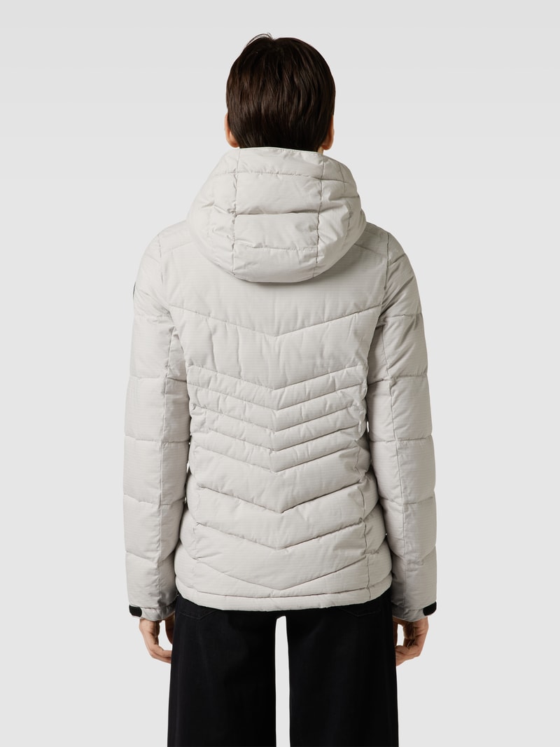 Steppjacke mit Kapuze in silber