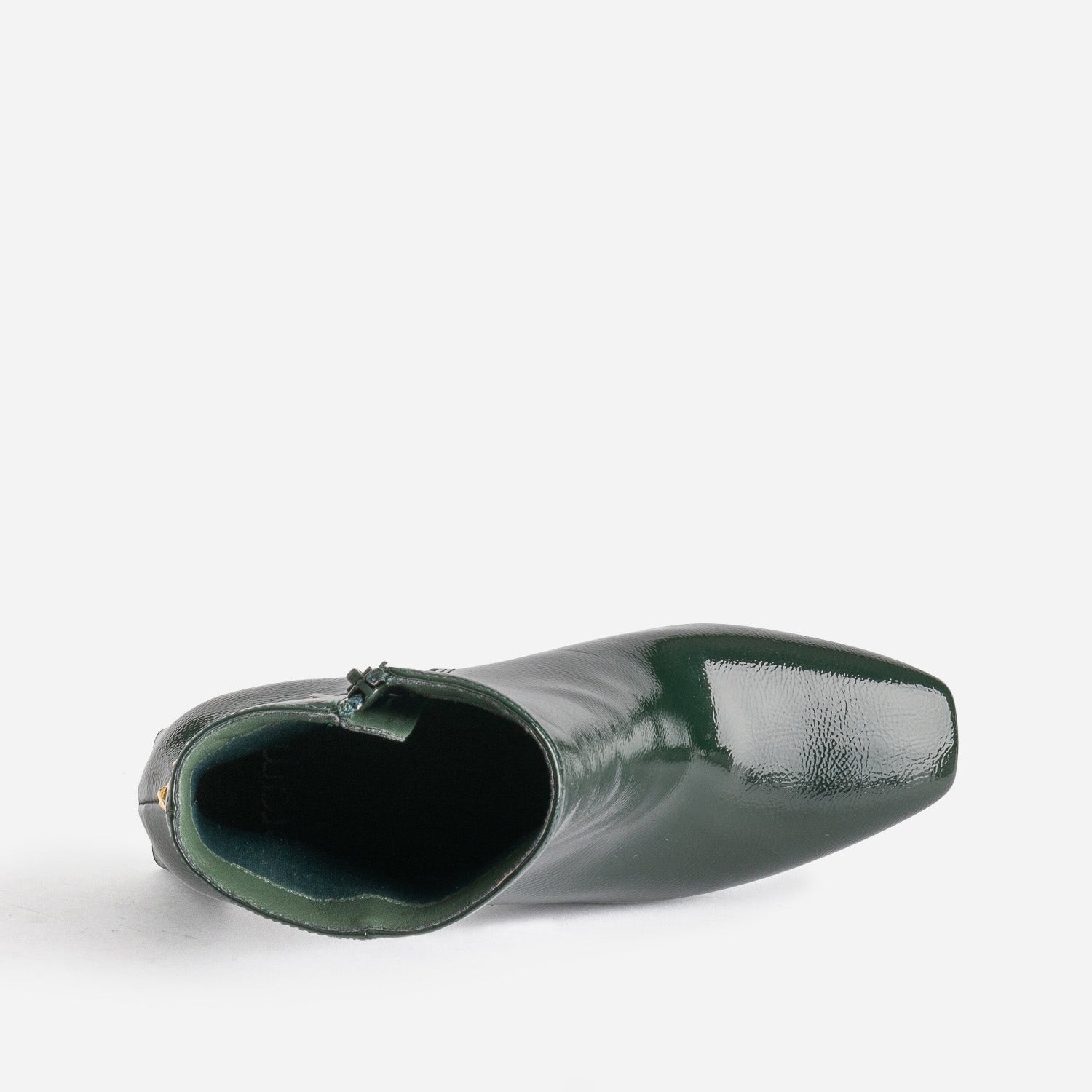Boots vert foncé verni décor chaîne