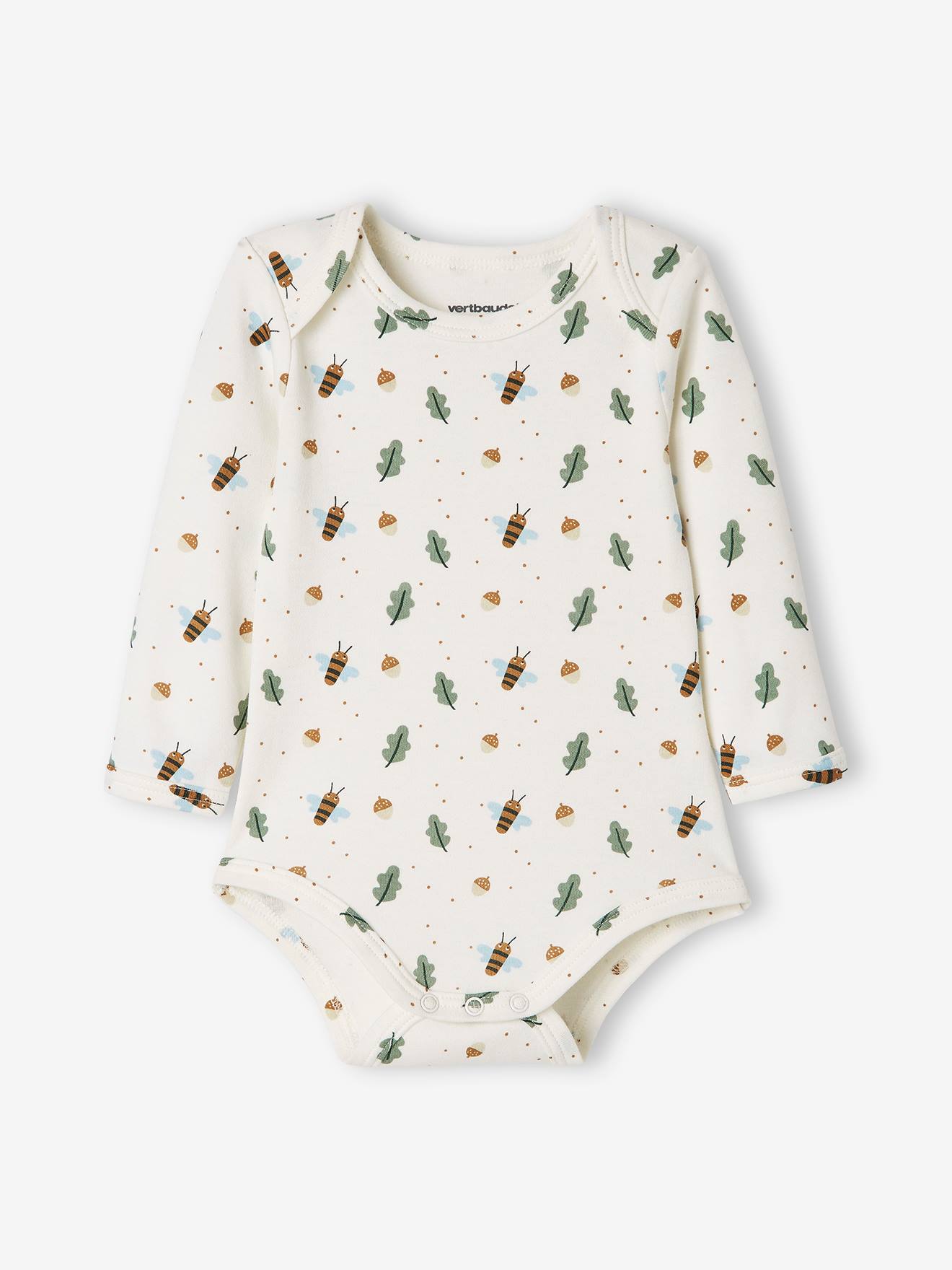 Lot de 5 bodies manches longues bébé emmanchure US lot kaki foncé