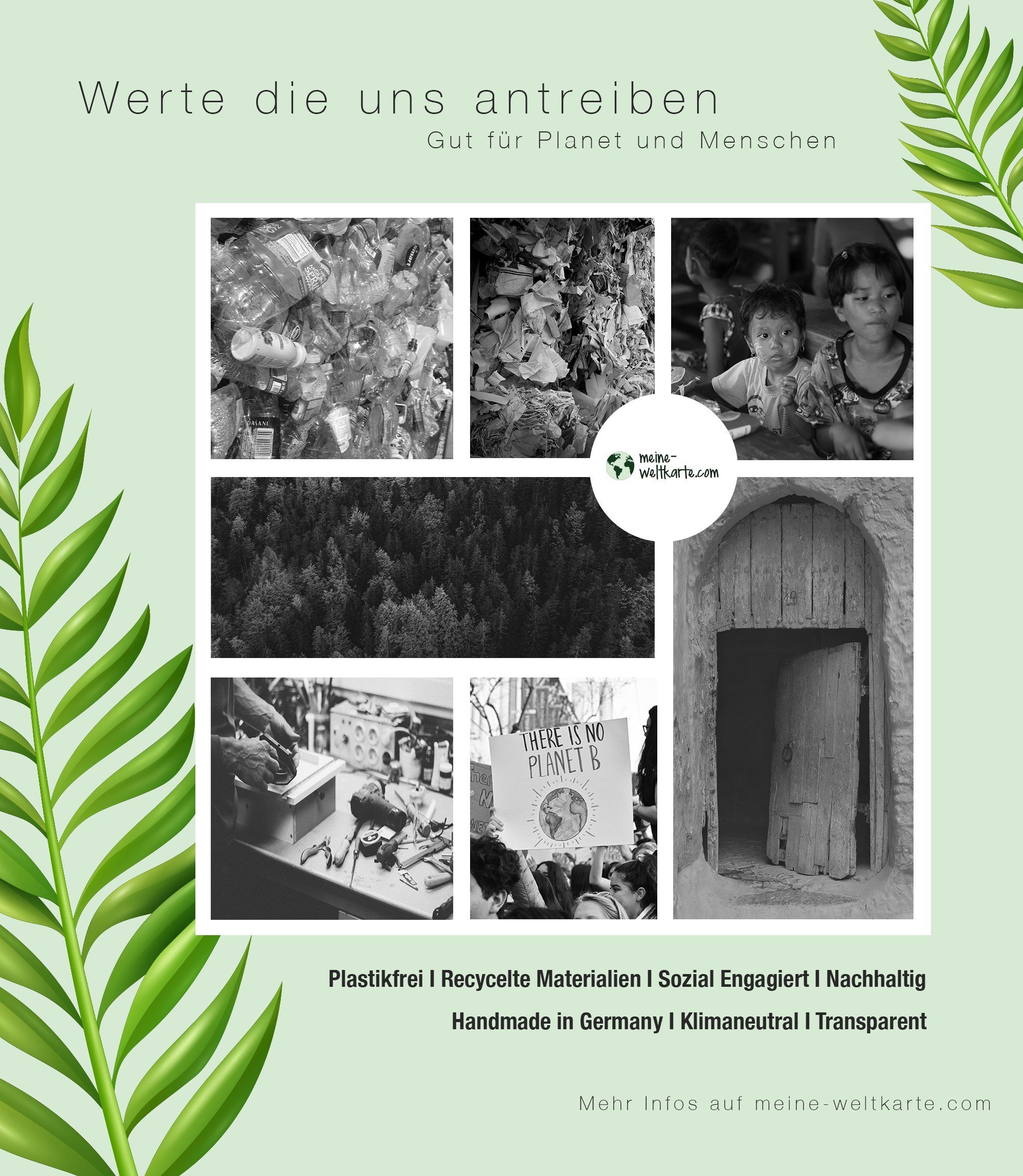 mw Leinwandbild Meine Weltkarte: Markiere deine bereisten Orte - handmade in Germany