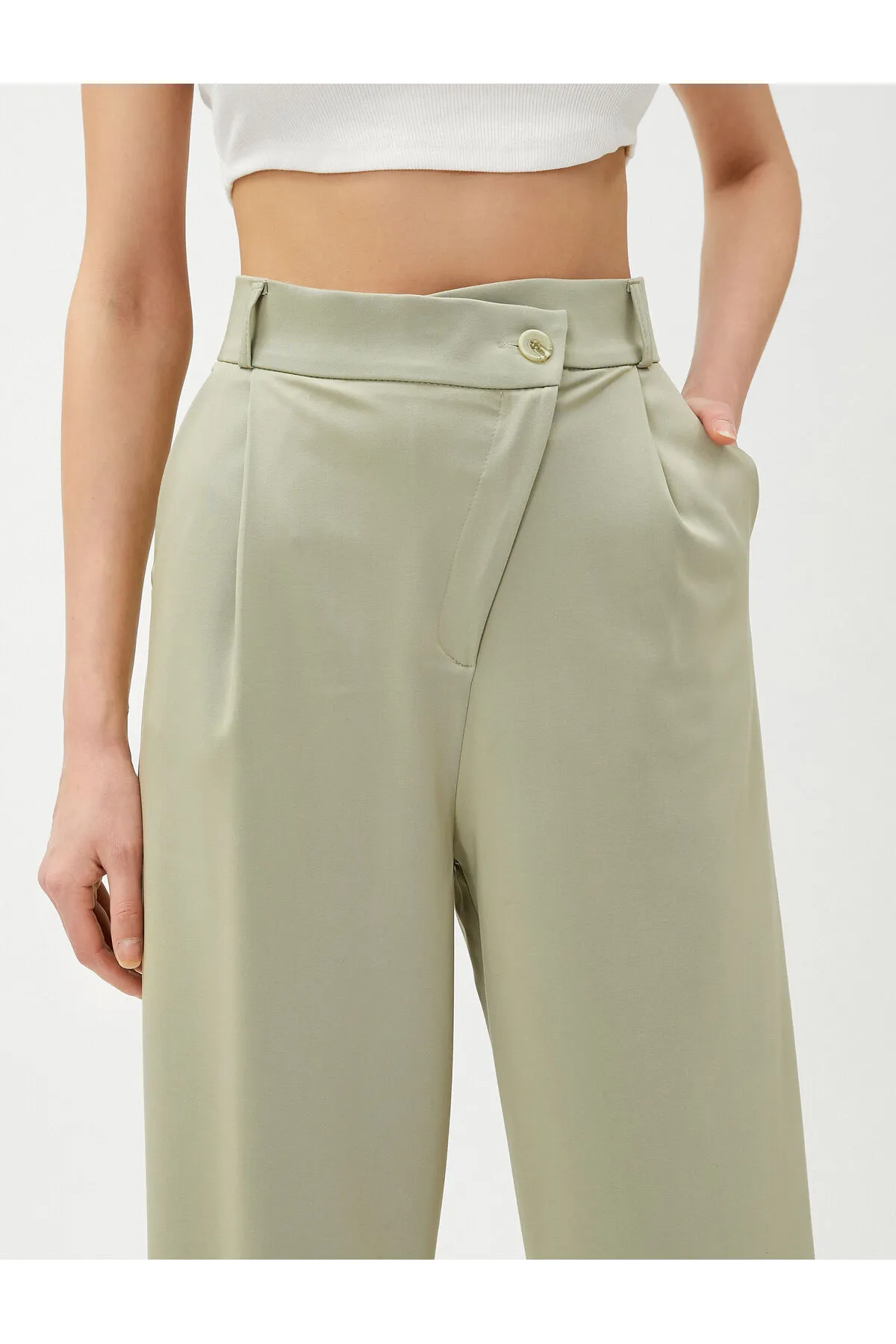 Koton  Palazzo-Hose mit asymmetrischer, detaillierter hoher Taille
