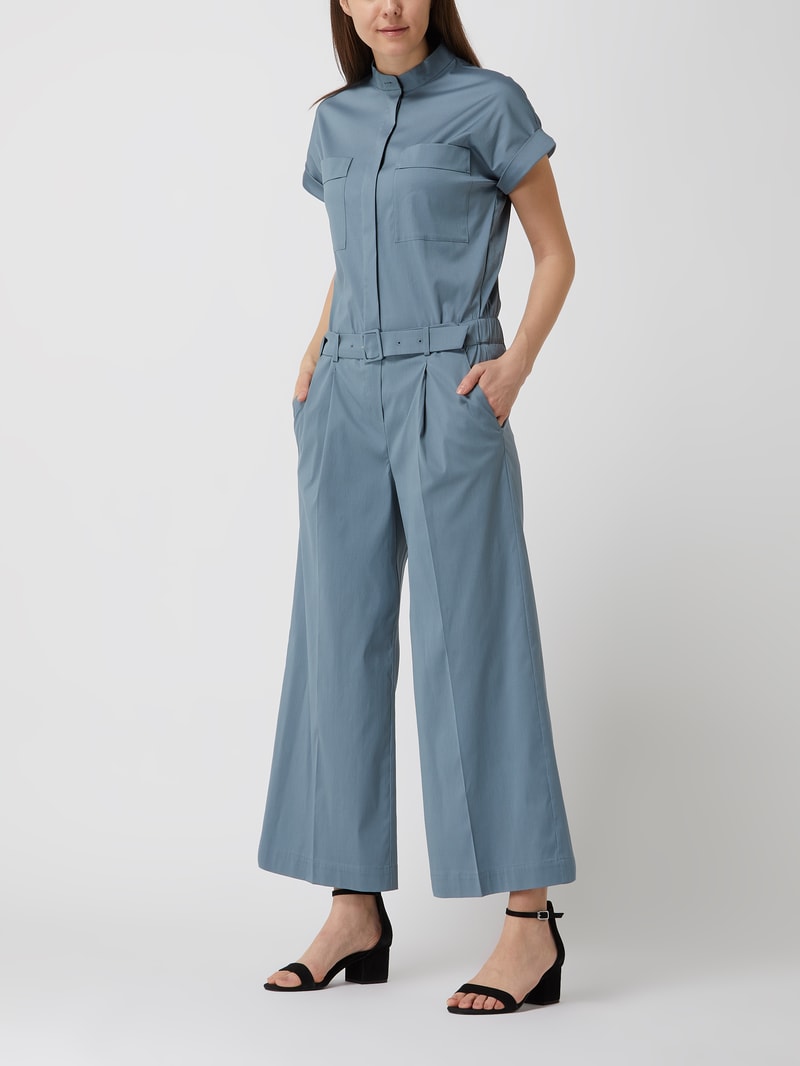Jumpsuit mit Gürtel in ozean blau