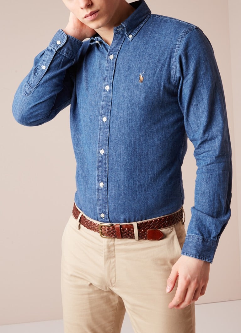 Ralph Lauren slim fit traper košulja s vezom logotipa