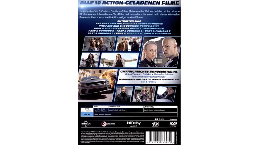 Fast & Furious - 10-Movie-Collection  [10 DVDs]