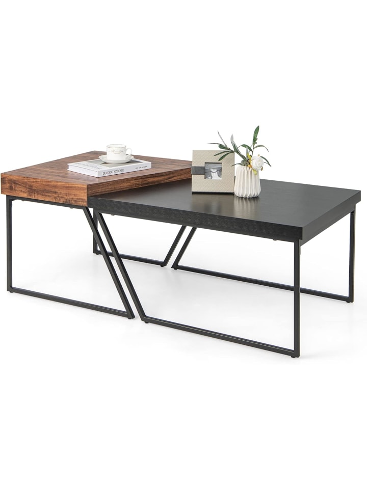 COSTWAY 2er Set Satztisch in Schwarz günstig kaufen onesize