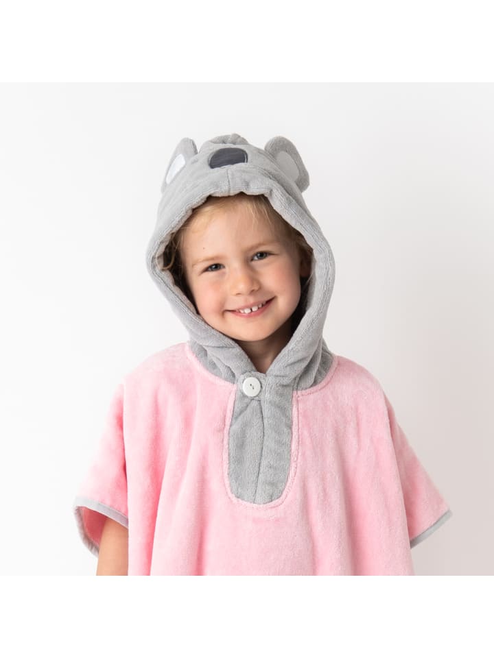 Schlummersack Frottee Badeponcho in Rosa-Weiß günstig kaufen