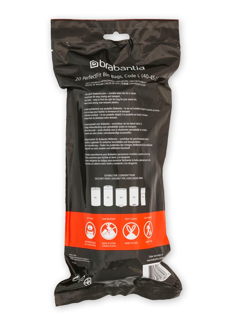 Sacs poubelle Brabantia Perfect Fit L 20L, lot de 120