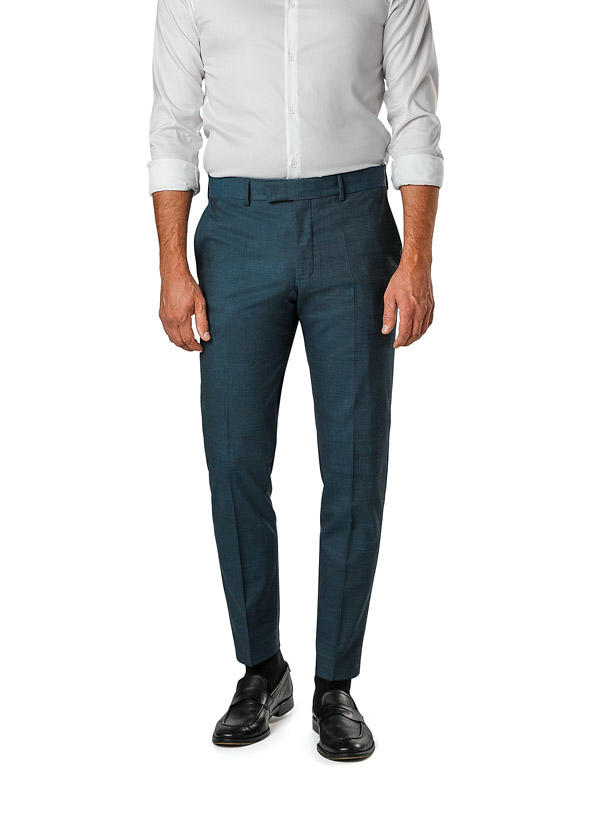 Strellson, Hose Melwin, Slim Fit, Woll-Stretch, türkis meliert