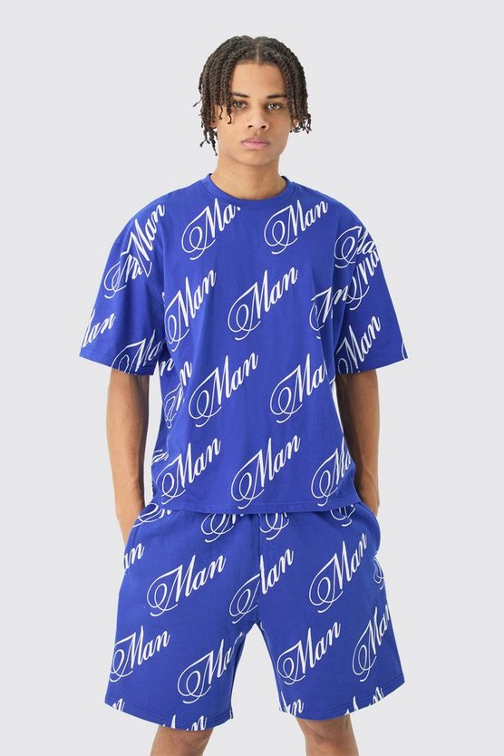 Kastiges Shorts-Set mit Limited Edition Print