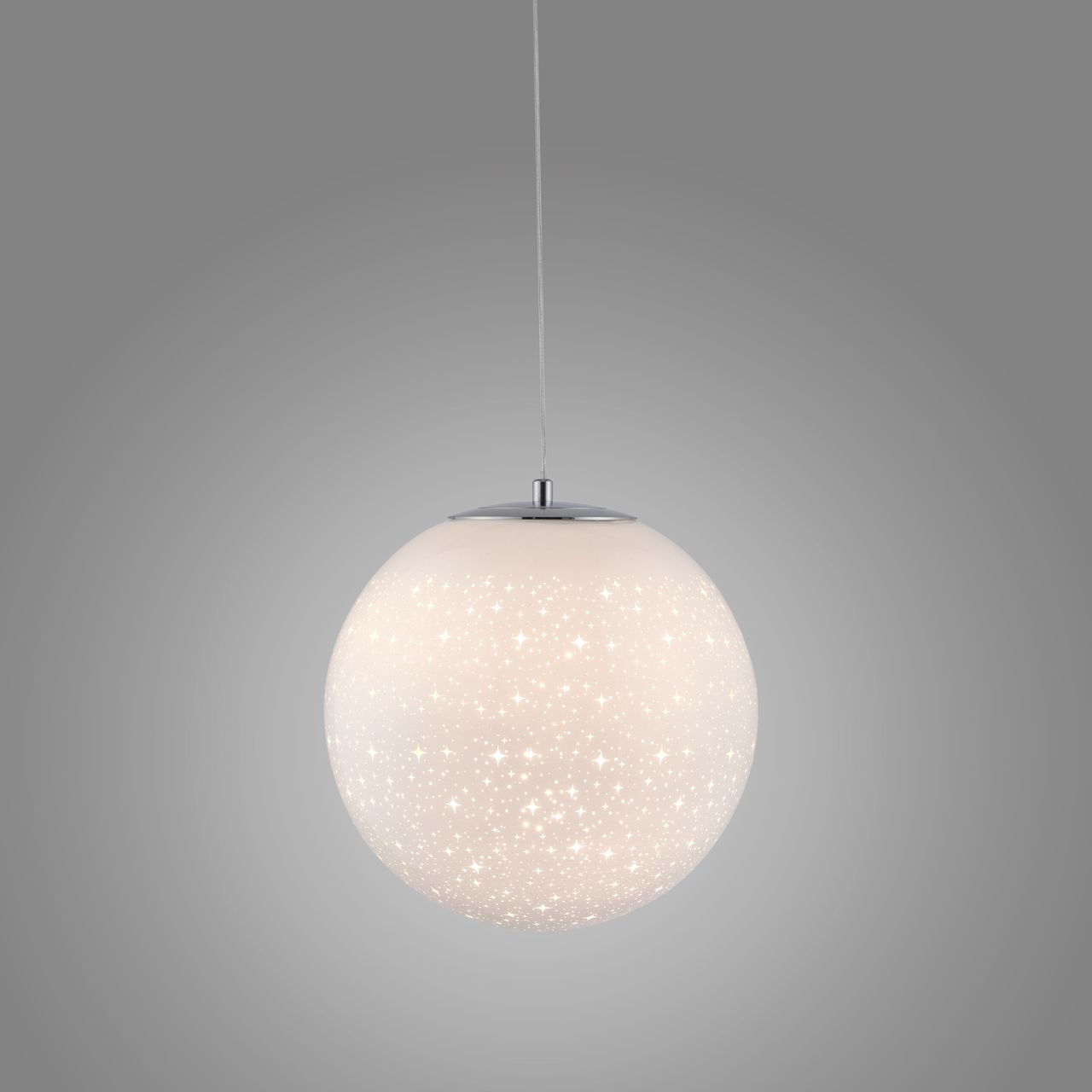 Paul Neuhaus LED Pendelleuchte BOLO, Sternenhimmeloptik, IP20, Chrom