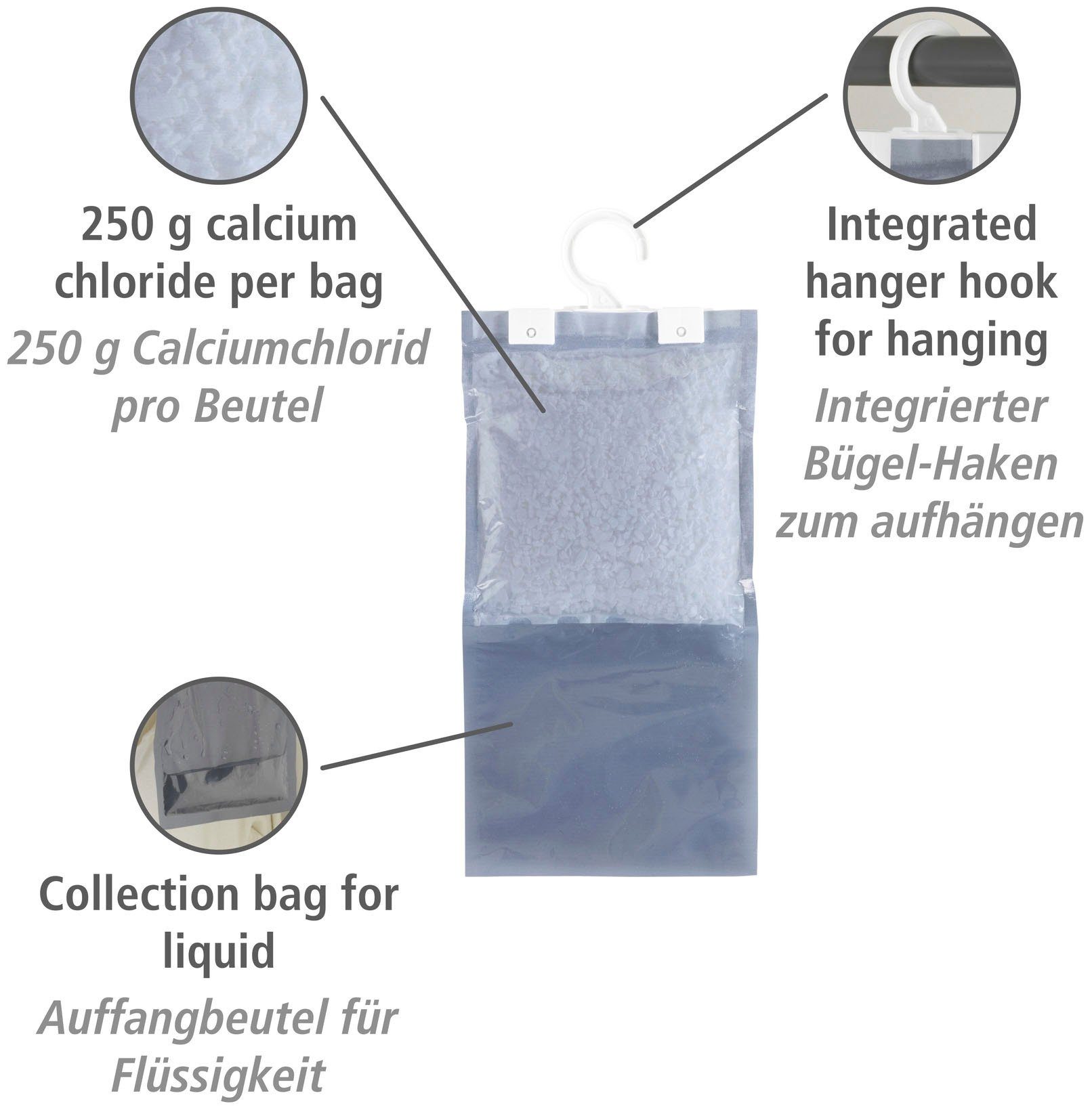 WENKO Luftentfeuchter Lavendel, 4er Set, mit erfrischendem Duft