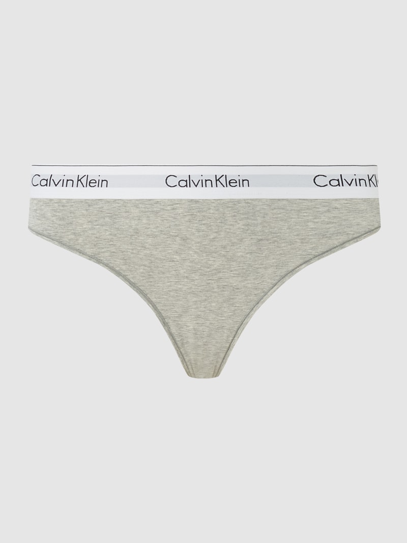 PLUS SIZE String mit elastischem Logo-Bund in mittelgrau