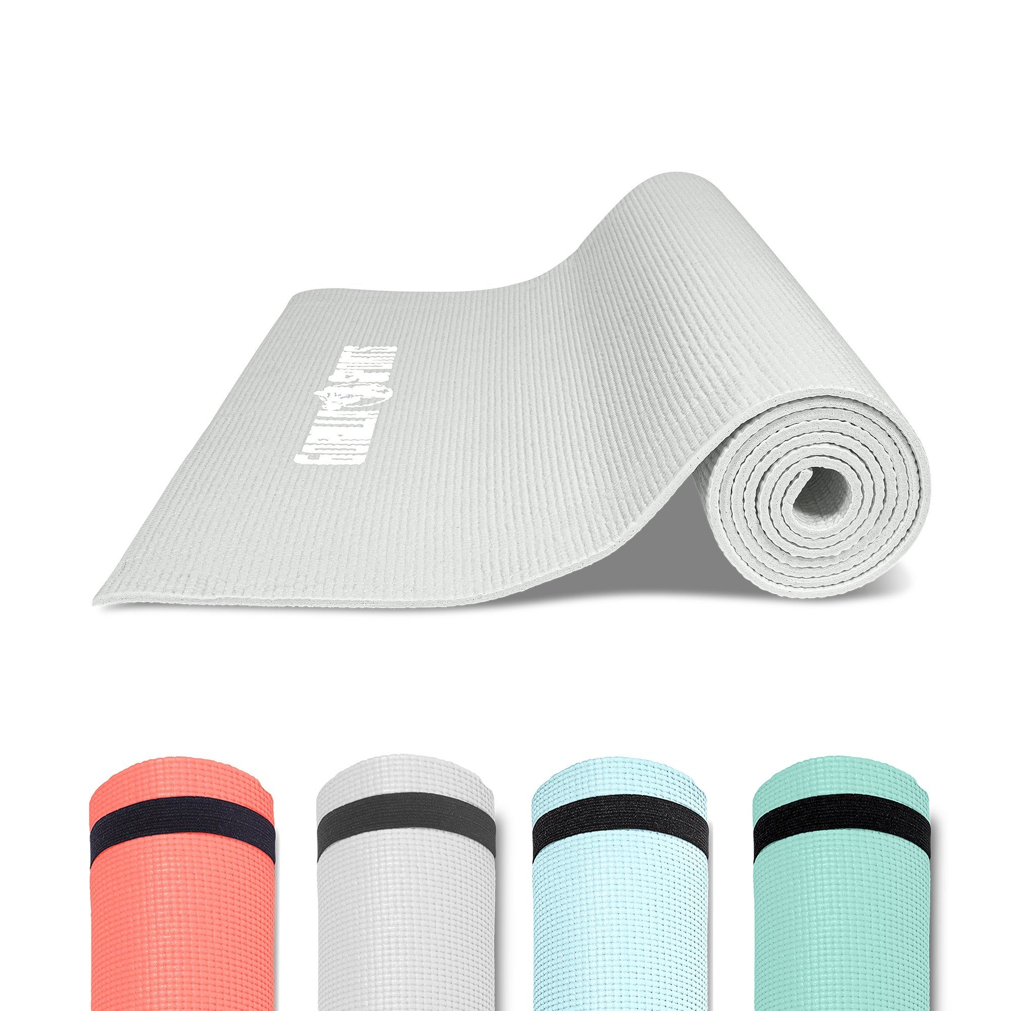 GORILLA SPORTS Yogamatte Fitnessmatte mit Tragegurt, 180x60x0,5cm, Rutschfest, Pilatesmatte