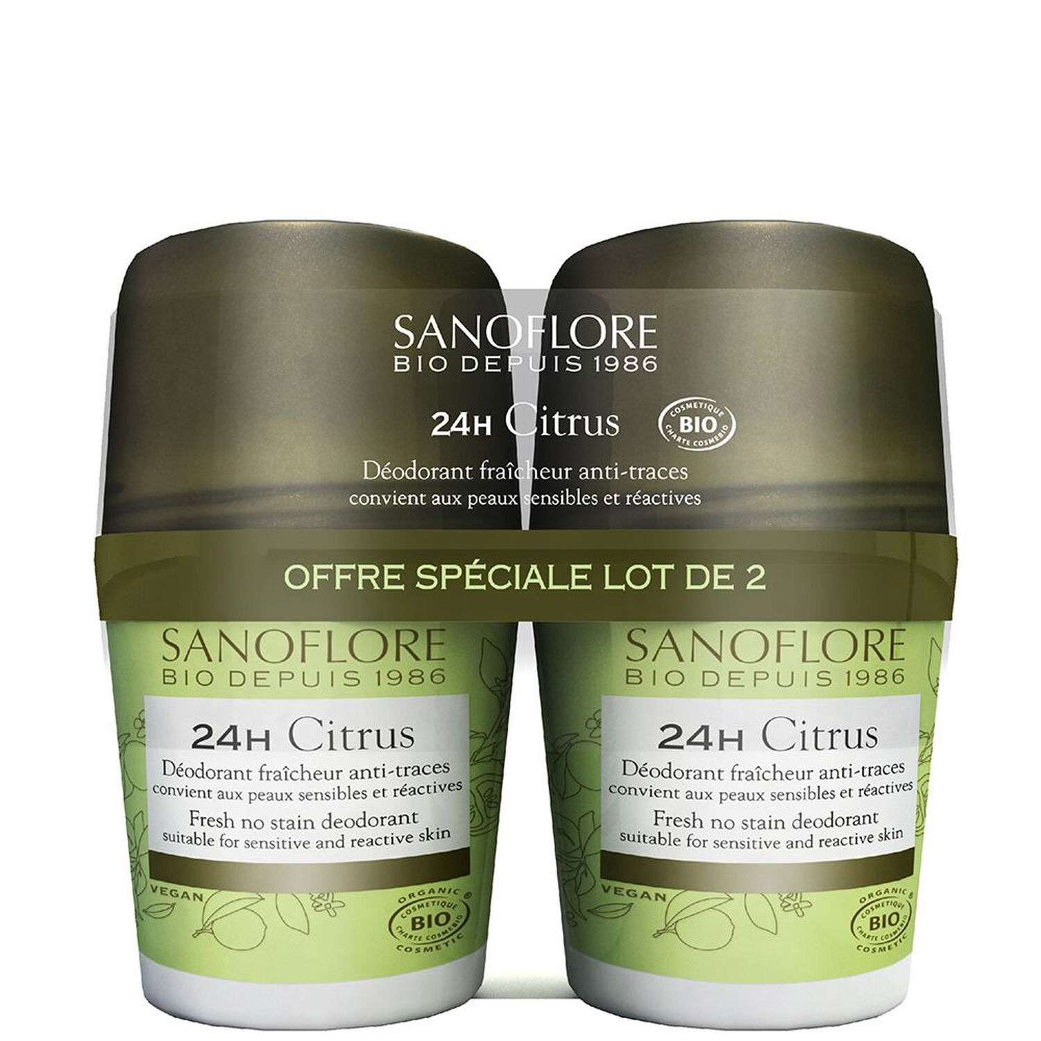 Sanoflore Citrus Roll-on Bio efficacité 24h 2 x 50ml