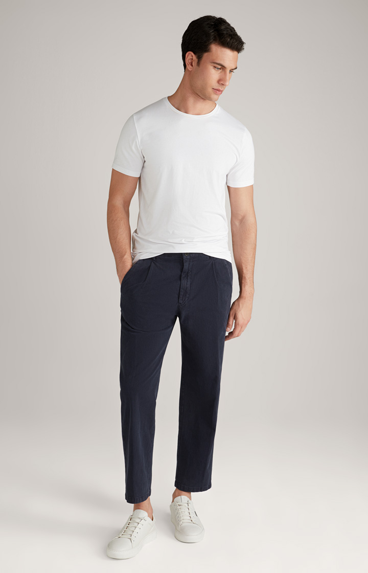 Bundfaltenhose Lead in Navy