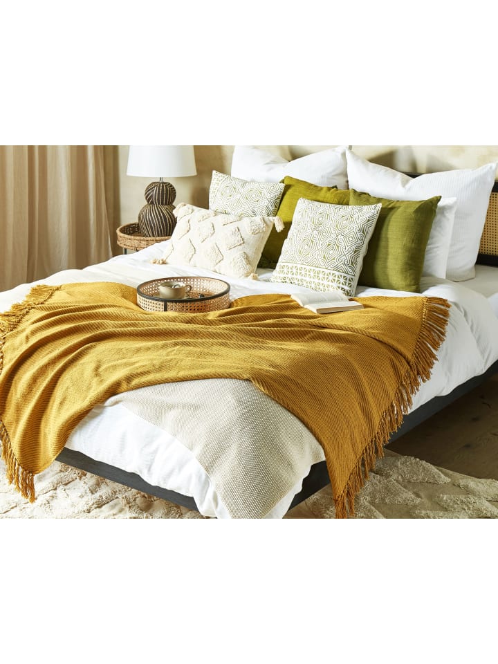Beliani Kuscheldecke YARSA in Gelb - (W) 125 x (H) 0.5 x (L) 150 cm günstig kaufen onesize