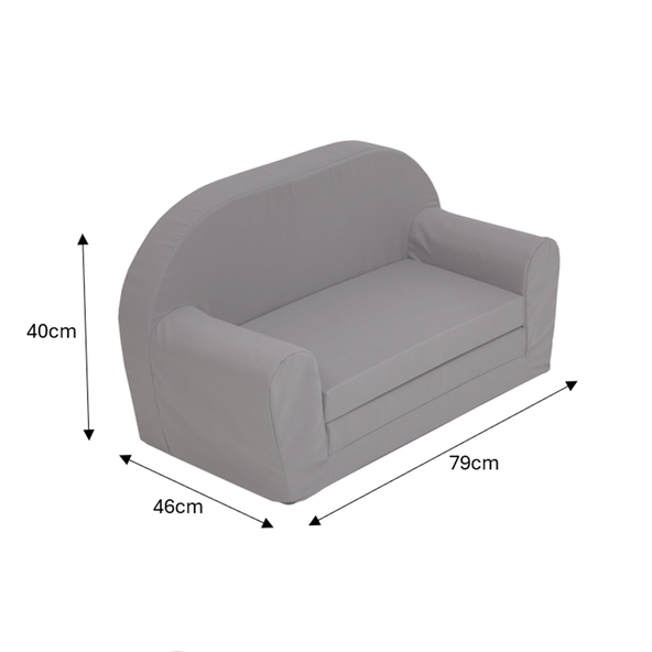 Kindersofa ausklappbar, grau