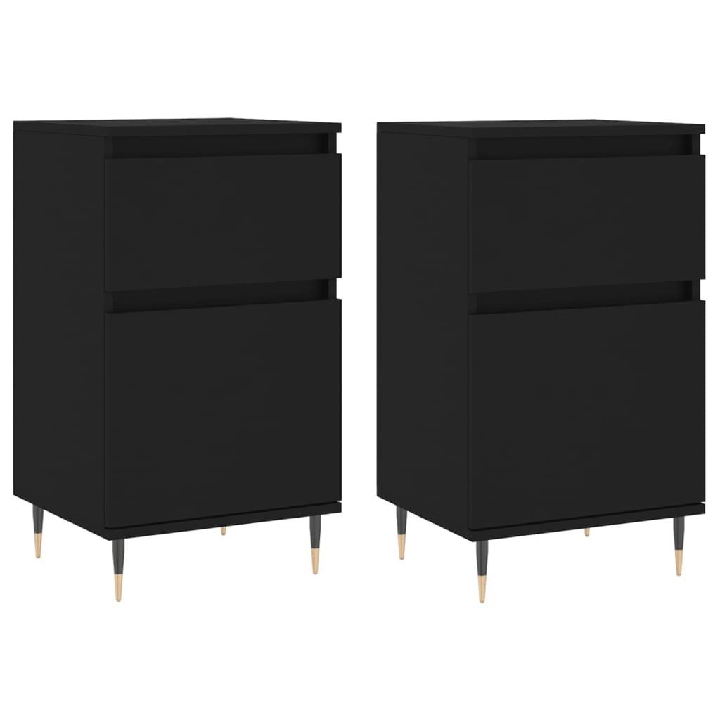 vidaXL Anrichte Sideboards 2 Stk Schwarz 40x35x70 cm Holzwerkstoff Kommode