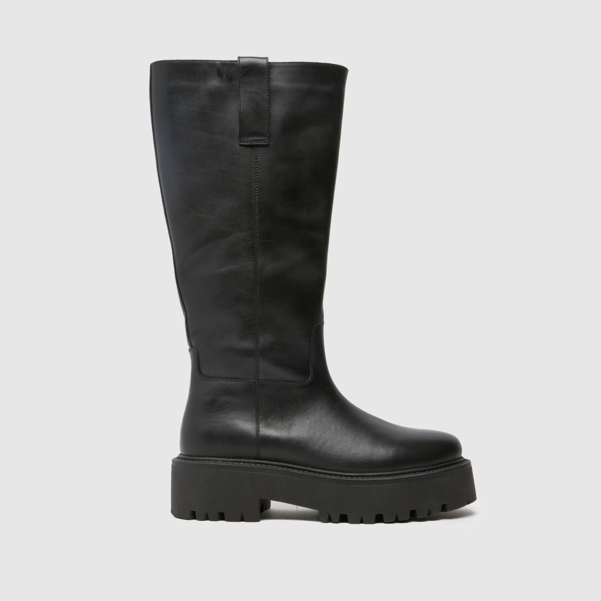 Schuh Darina – Svarta läderstövlar med dragkedja
