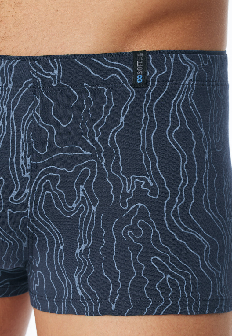 Shorts Modal gemustert jeansblau - Long Life Soft
