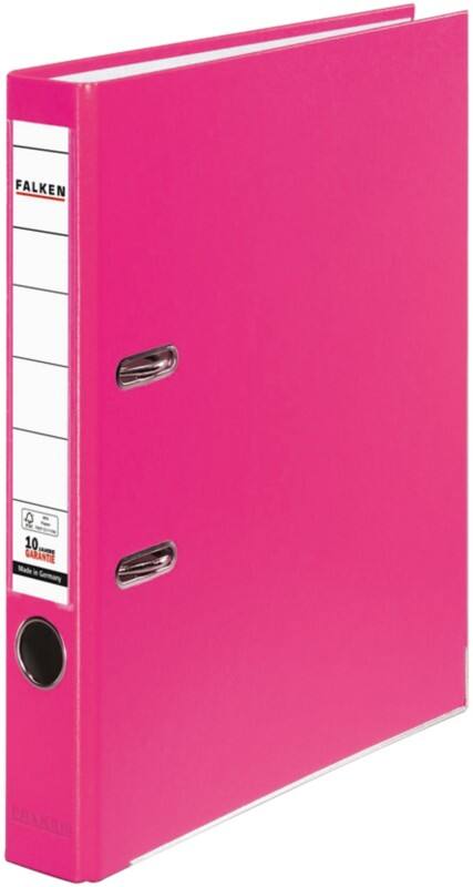 Falken PP-Color Ordner DIN A4 50 mm Rosa 2 Ringe Pappkarton, PP (Polypropylen)