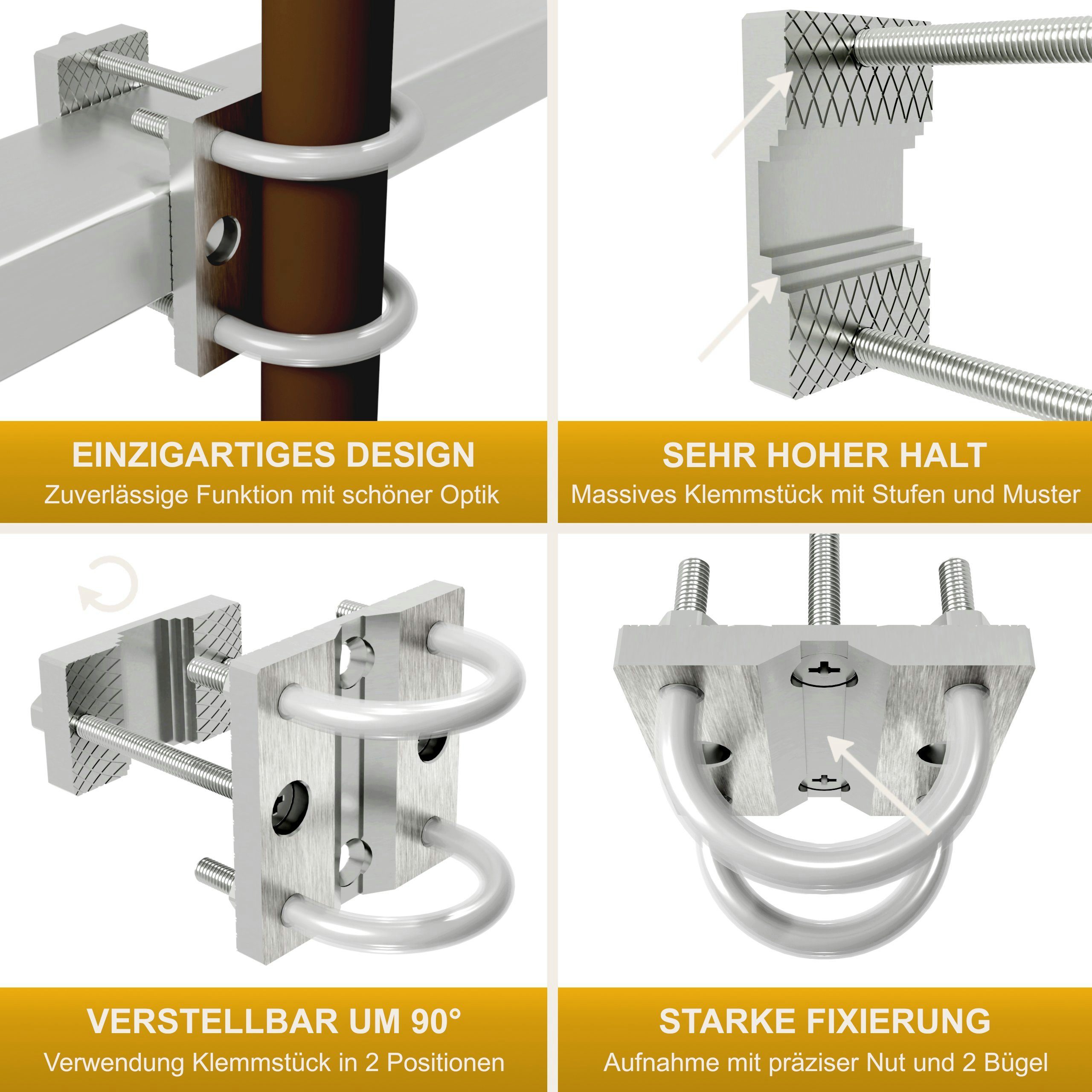 KDR Produktgestaltung Schirmhalter Sonnenschirmhalter Balkongeländer Sonnenschirmständer für Sonnenschirm, für Stöcke bis Ø 42 mm