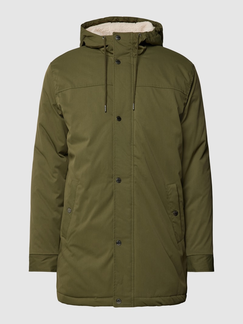 Parka mit Kapuze Modell 'ALEXANDER' in olivgrün