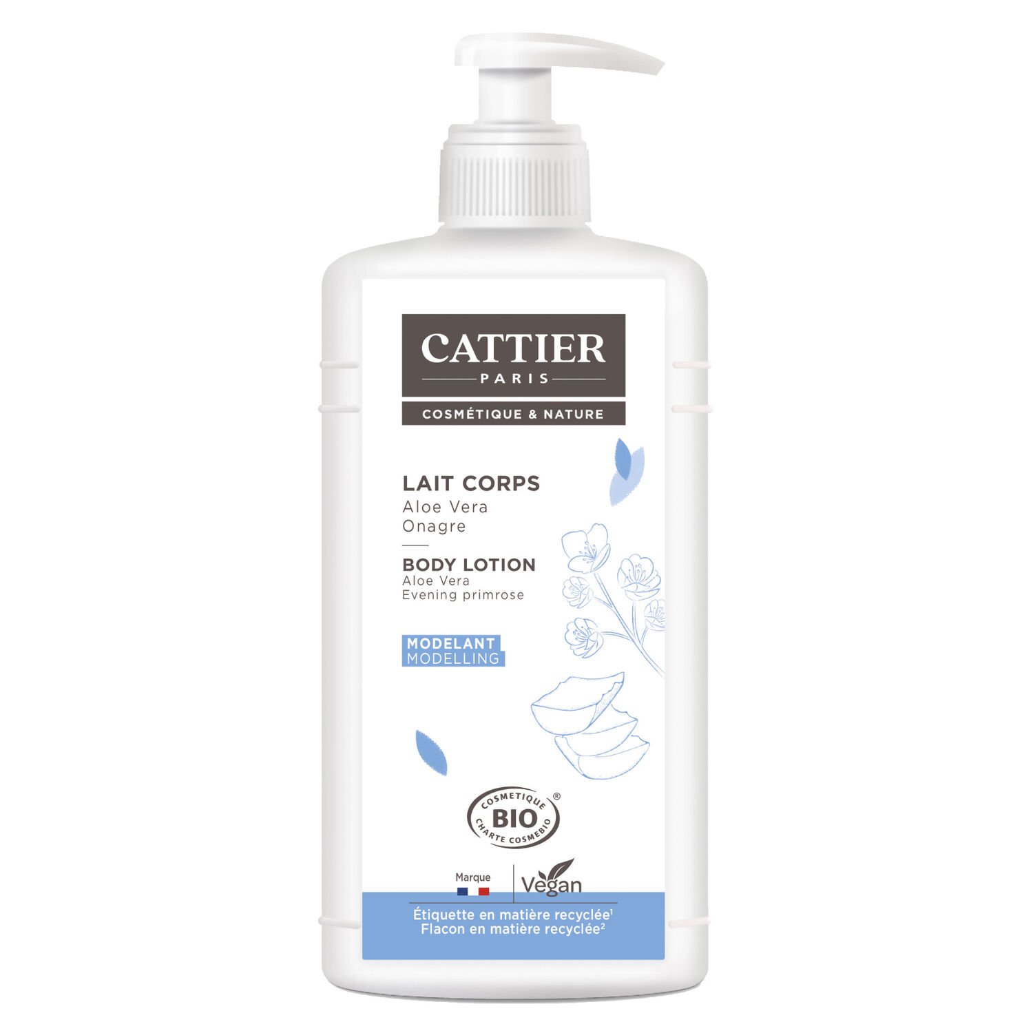Cattier Lait Corps Modelant Aloe Vera & Onagre 500 ml