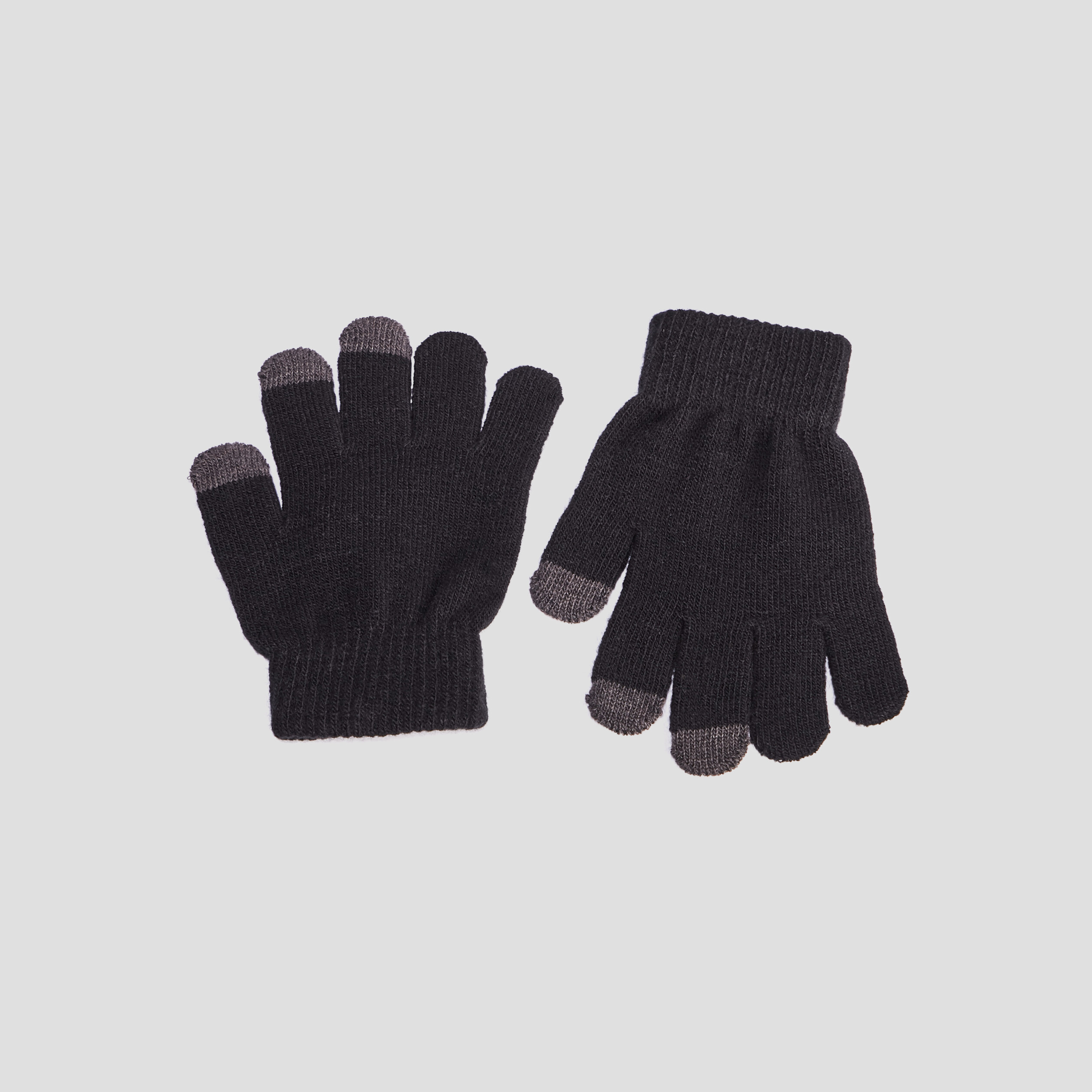 Gants avec bouts tactile noir garçon | La Halle