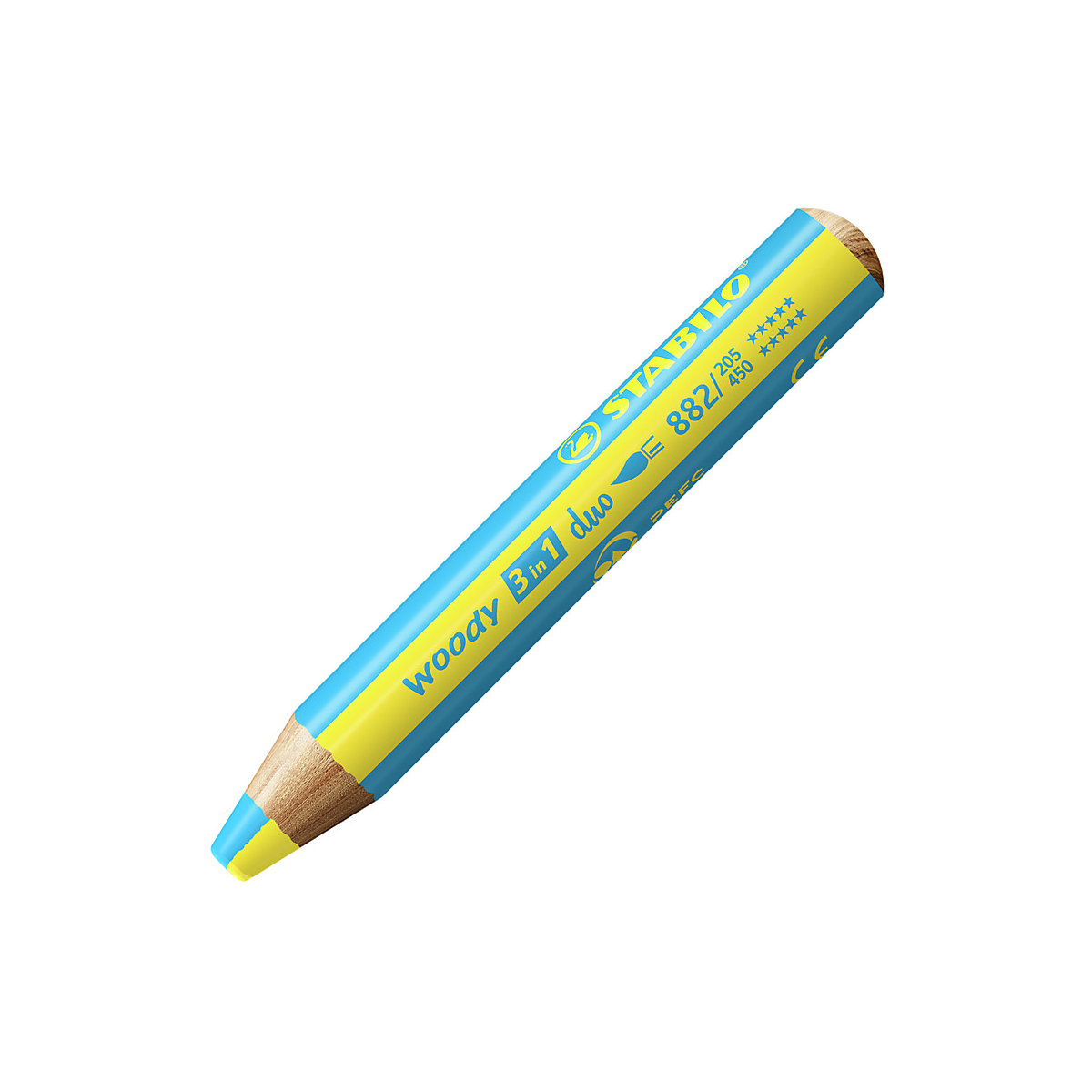 Buntstifte woody 3 in 1 duo, 5 Stifte - 10 Farben, inkl. Spitzer