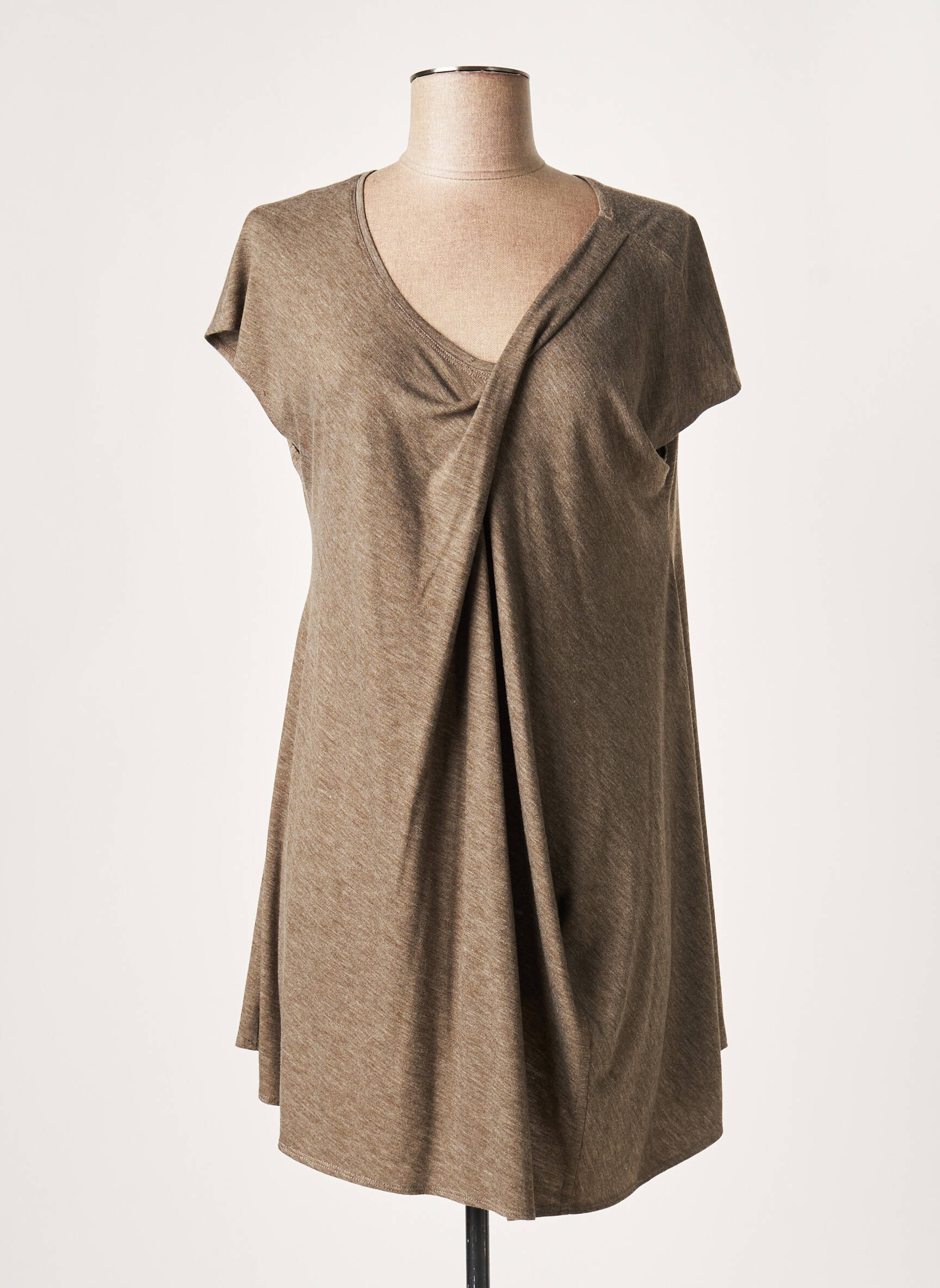 Lauren Vidal Tuniquemanchecourte Femme couleur marron
