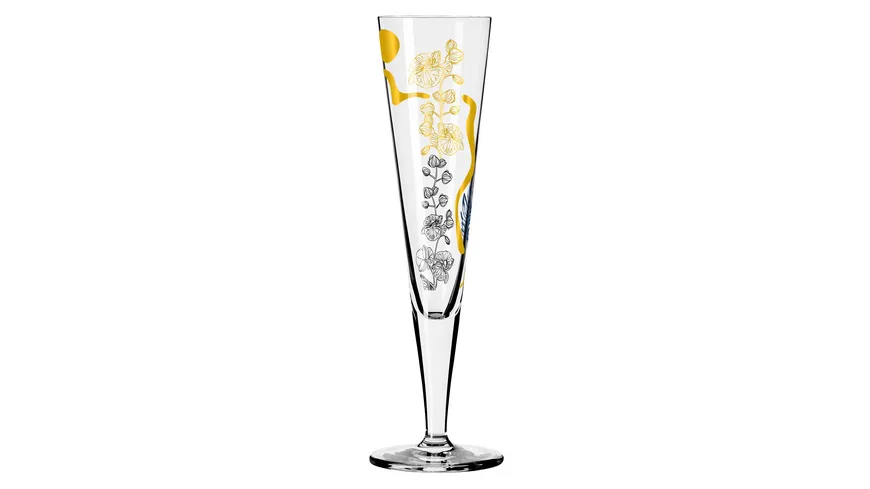 RITZENHOFF  Champagnerglas Goldnacht #38 von Concetta Lorenzo H23 Schwarz, Gold