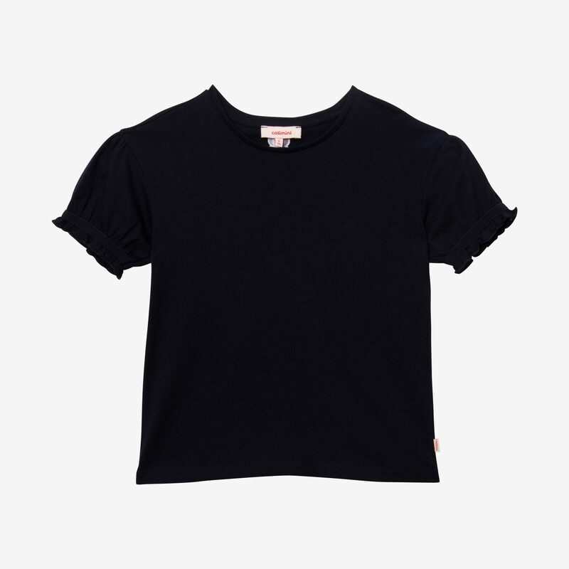 T-shirt fille manches ballon bleu Catimini