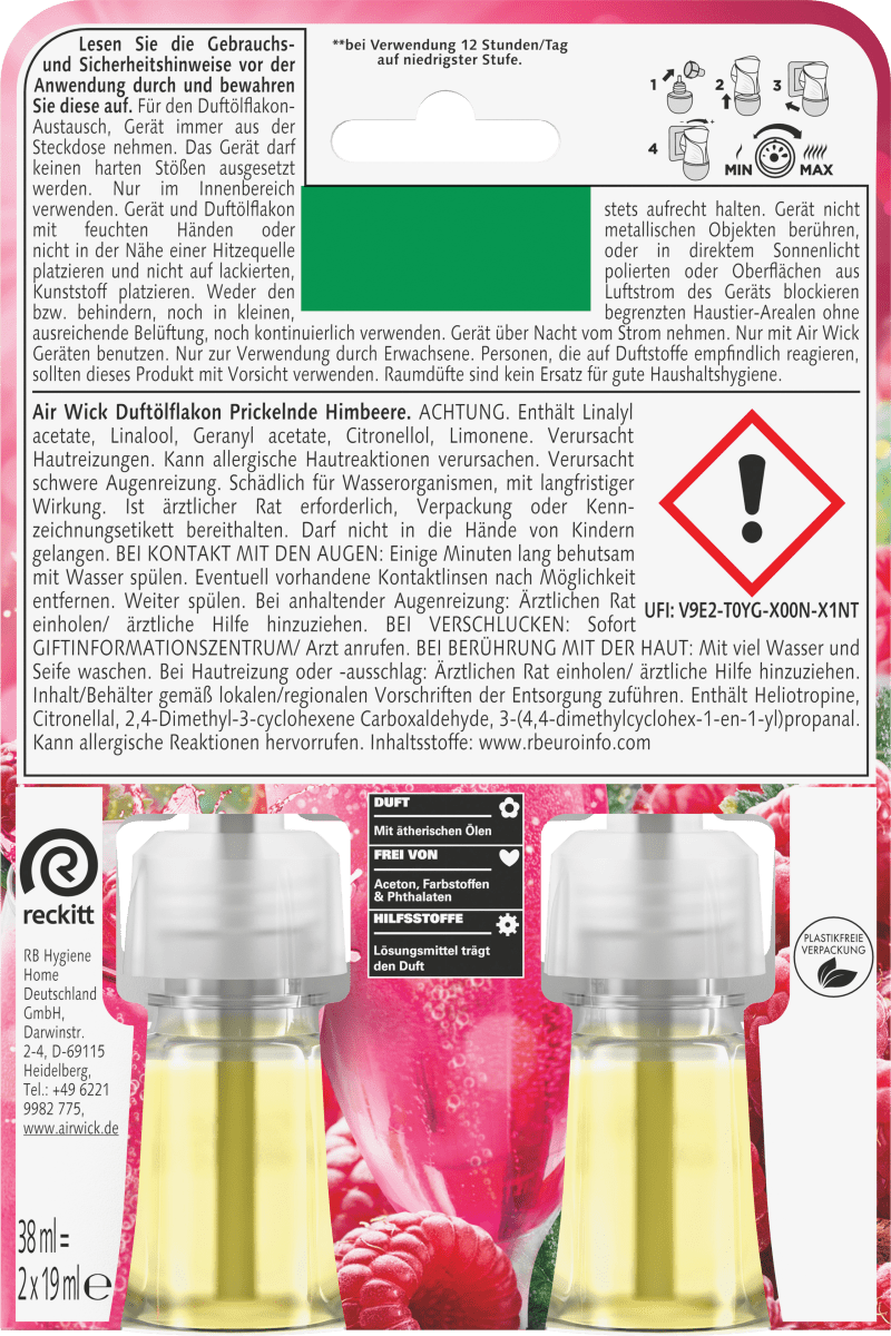 Lufterfrischer Duo Prickelnde Himbeere, 38 ml