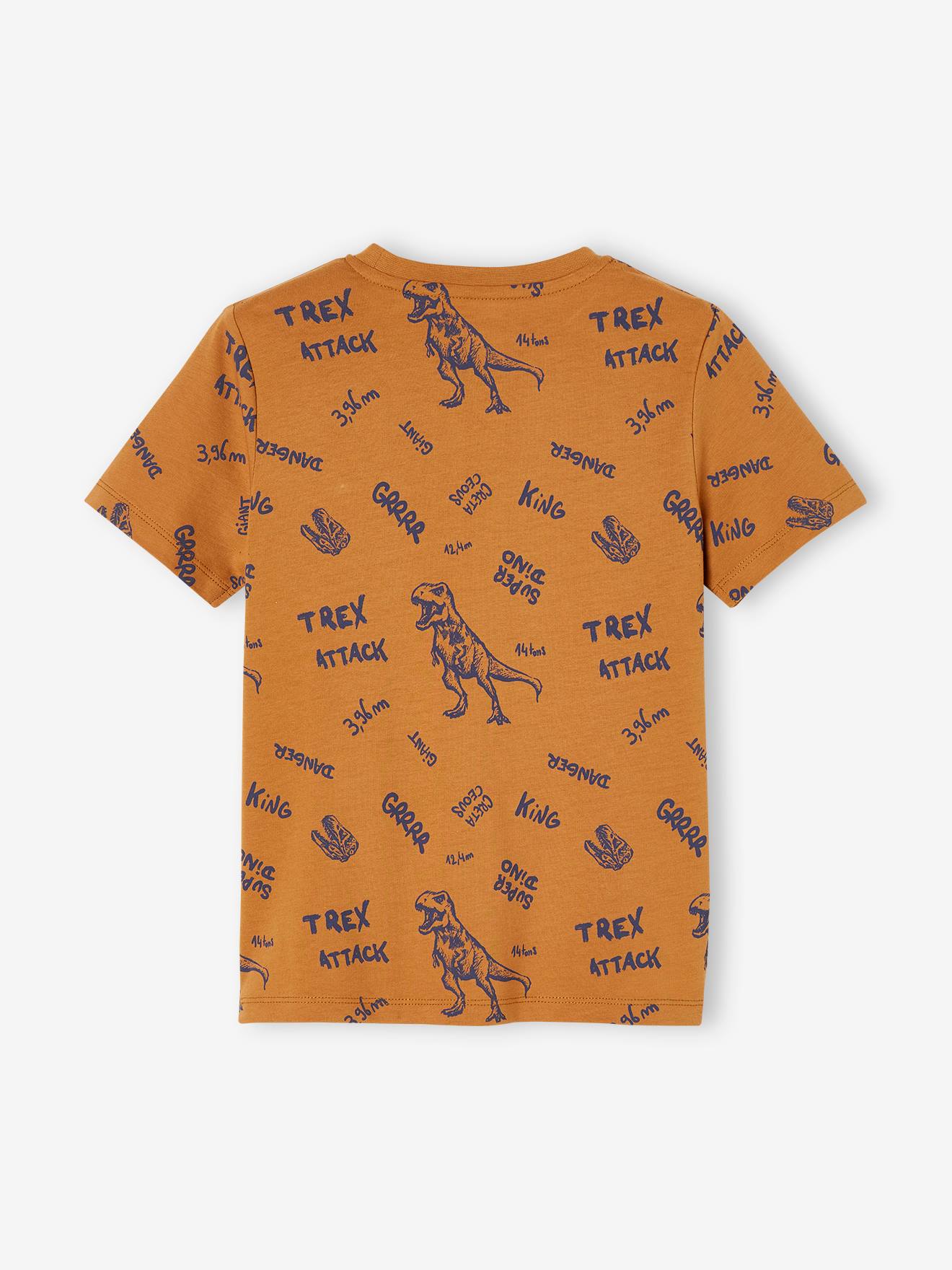 Vertbaudet Jungen T-Shirt, Print und Brusttasche Oeko-Tex - ziegel